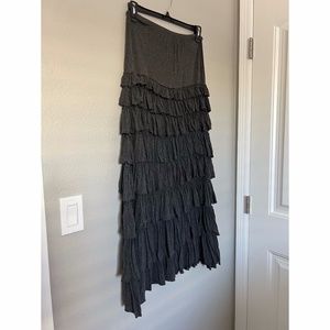 Chelsea & Theodore Gray Ruffled Maxi Skirt